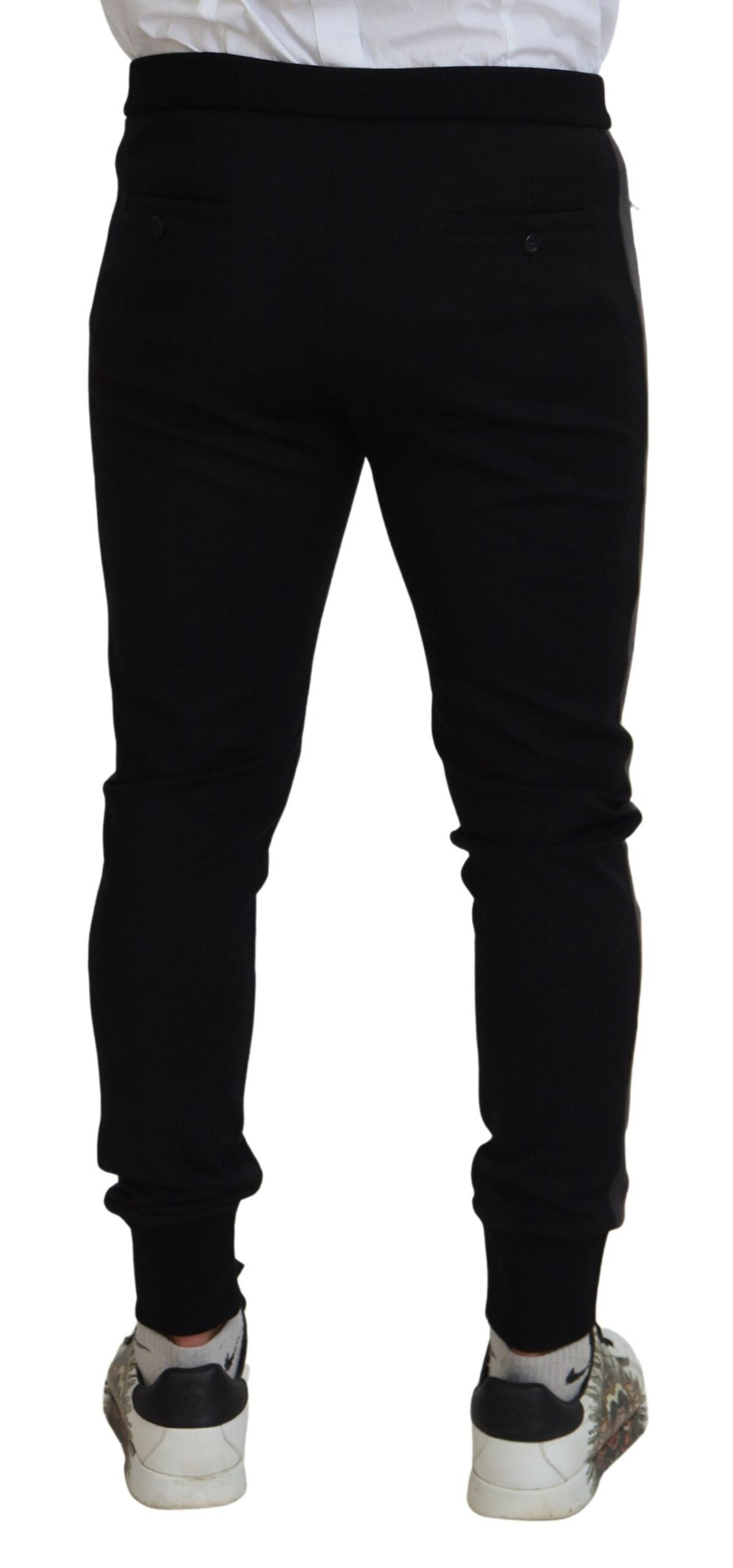 Dolce &amp; Gabbana Elegant black jogger pants made of luxurious wool blend