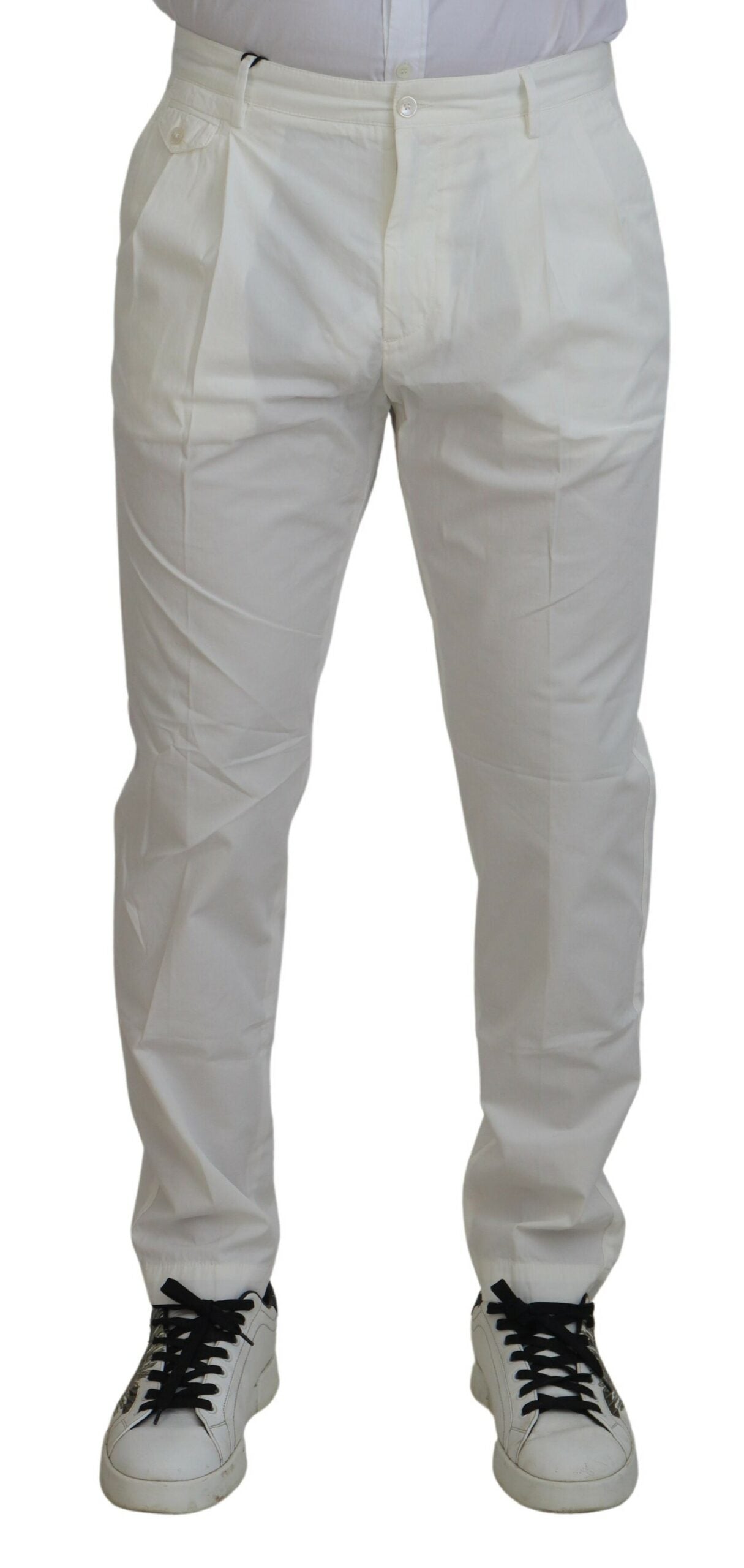 Dolce &amp; Gabbana Elegant chino trousers in white cotton