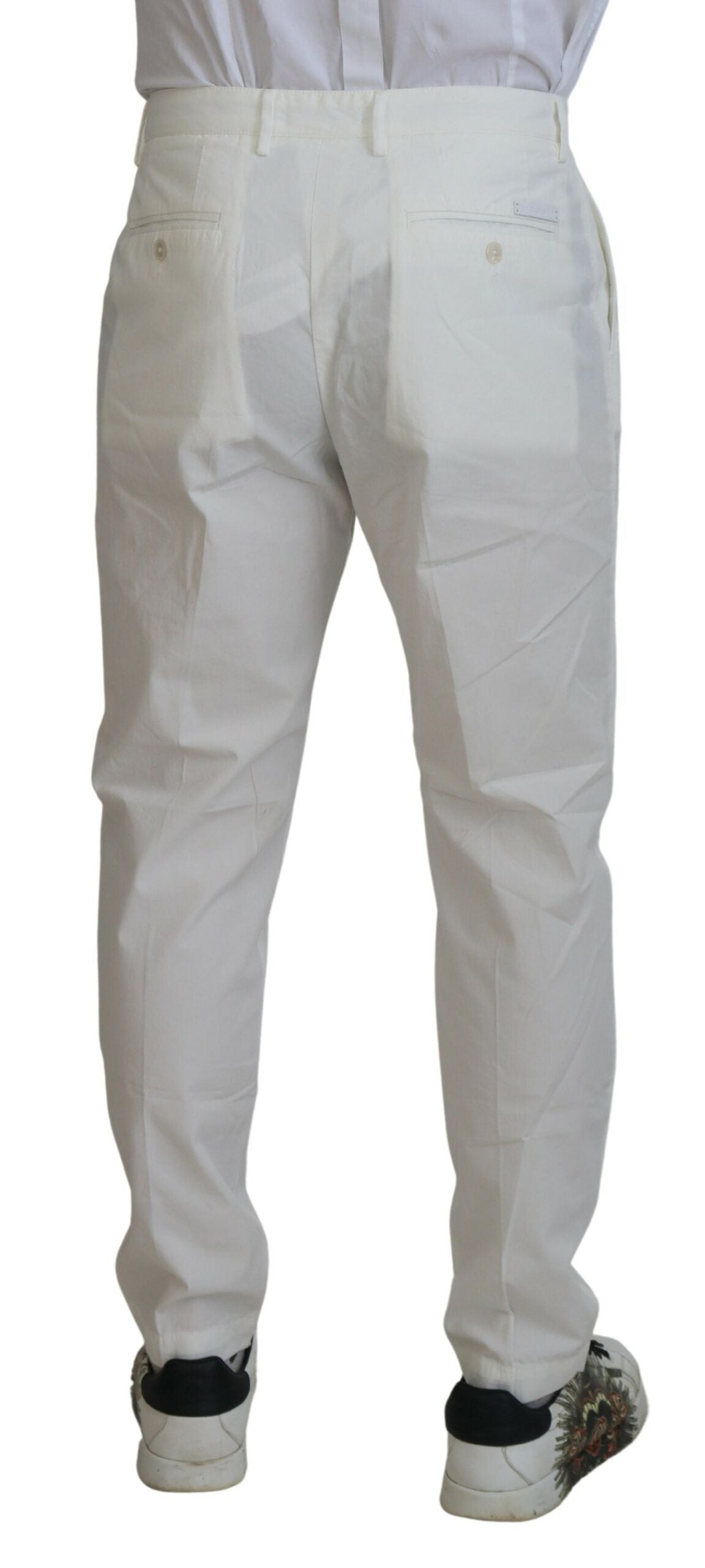 Dolce &amp; Gabbana Elegant chino trousers in white cotton