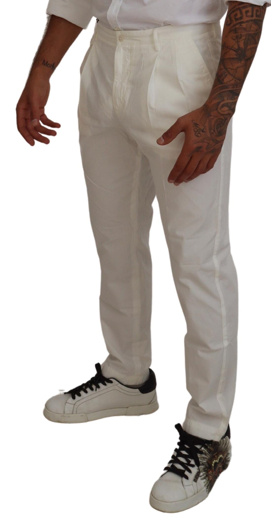 Dolce &amp; Gabbana Elegant chino trousers in white cotton