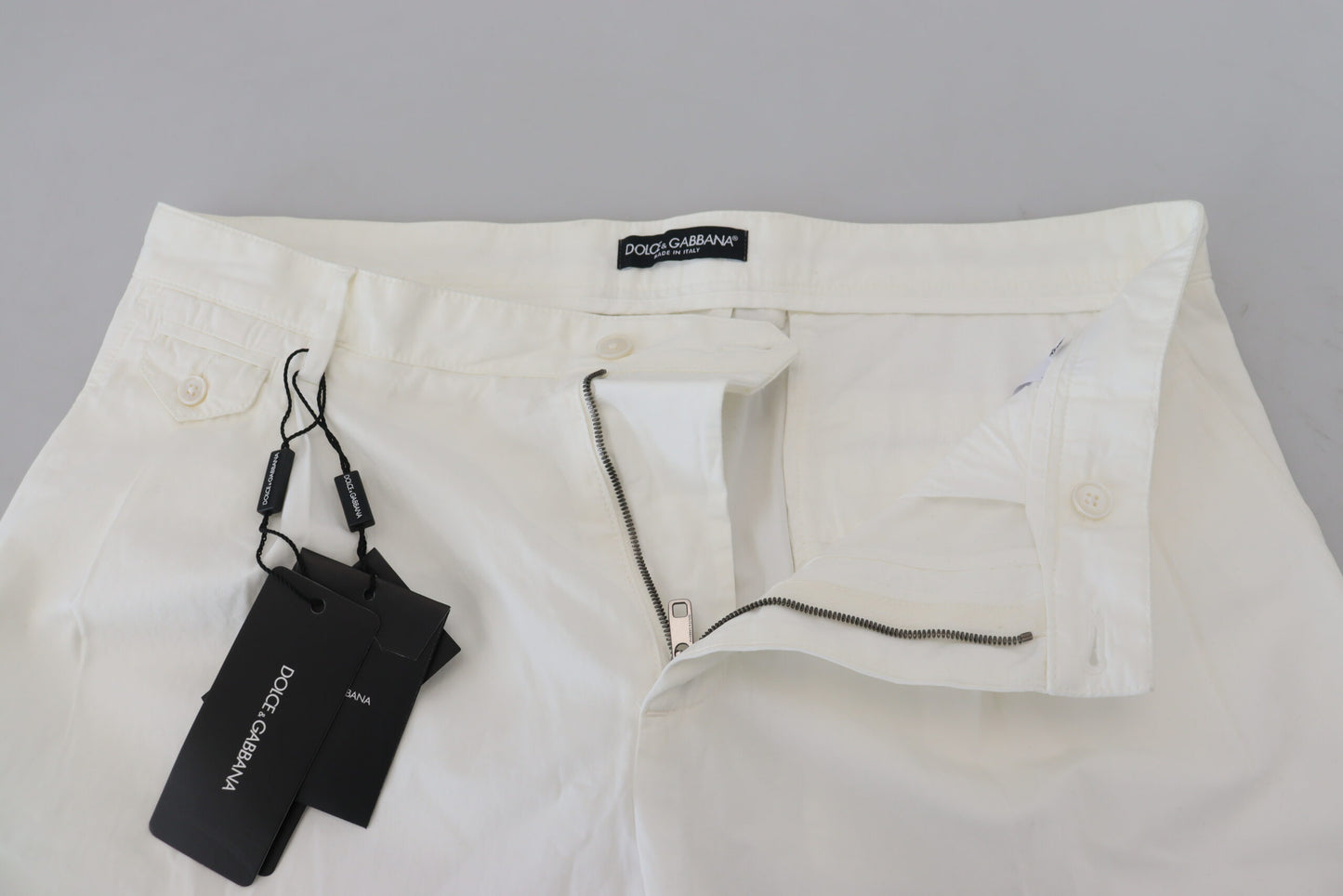 Dolce &amp; Gabbana Elegant chino trousers in white cotton