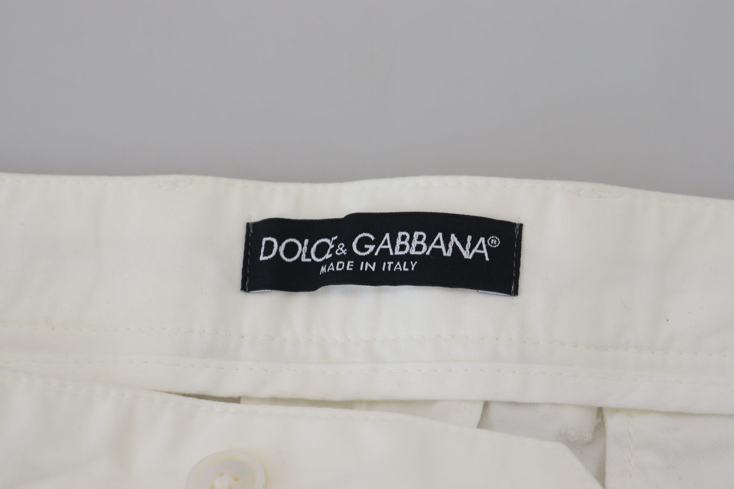 Dolce &amp; Gabbana Elegant chino trousers in white cotton