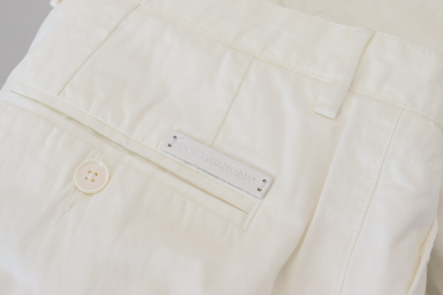 Dolce &amp; Gabbana Elegant chino trousers in white cotton