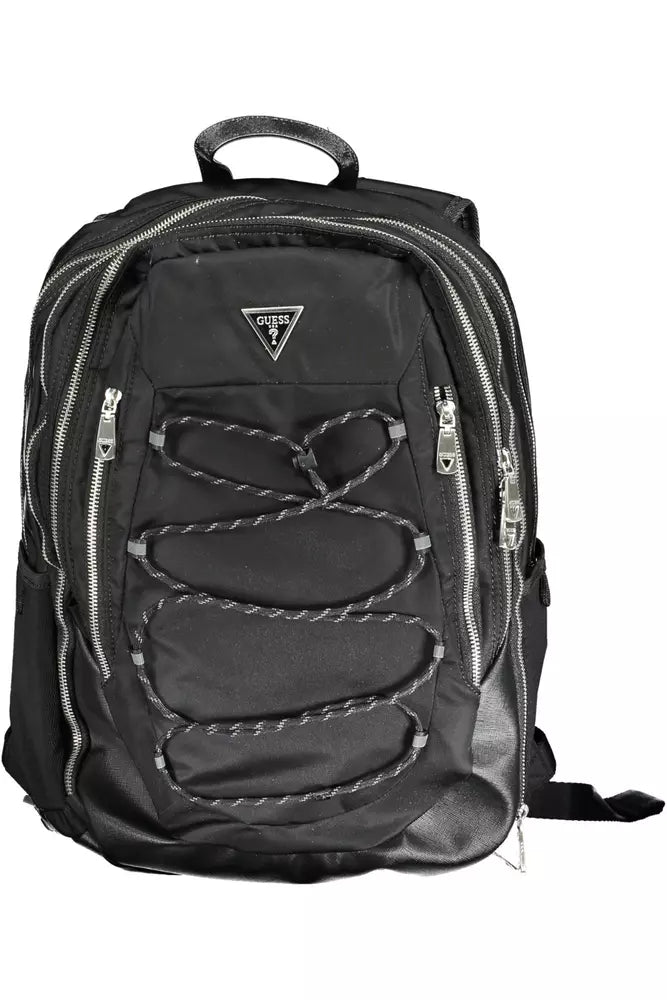 Guess Jeans Black Polyamide Backpack for Men