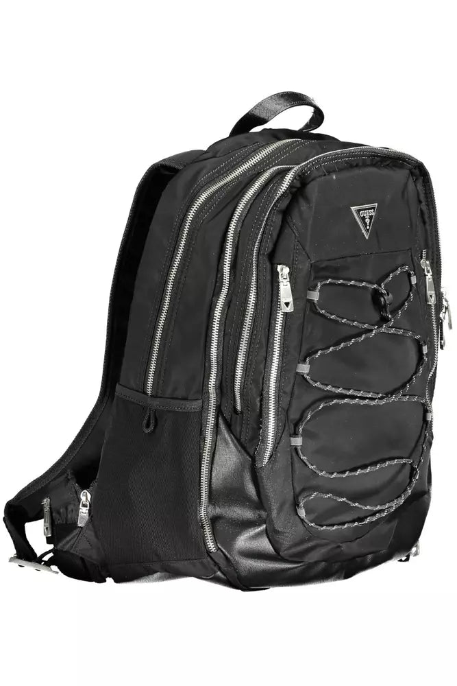 Guess Jeans Black Polyamide Backpack for Men