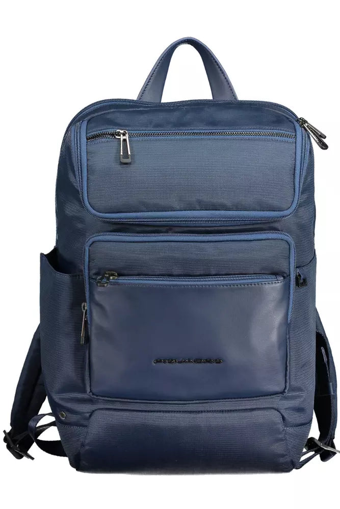 Piquadro Blue Recycled Polyester Backpack for Men