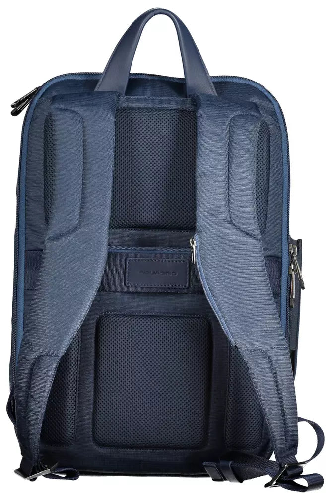 Piquadro Blue Recycled Polyester Backpack for Men