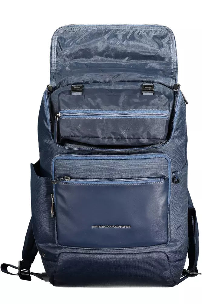 Piquadro Blue Recycled Polyester Backpack for Men