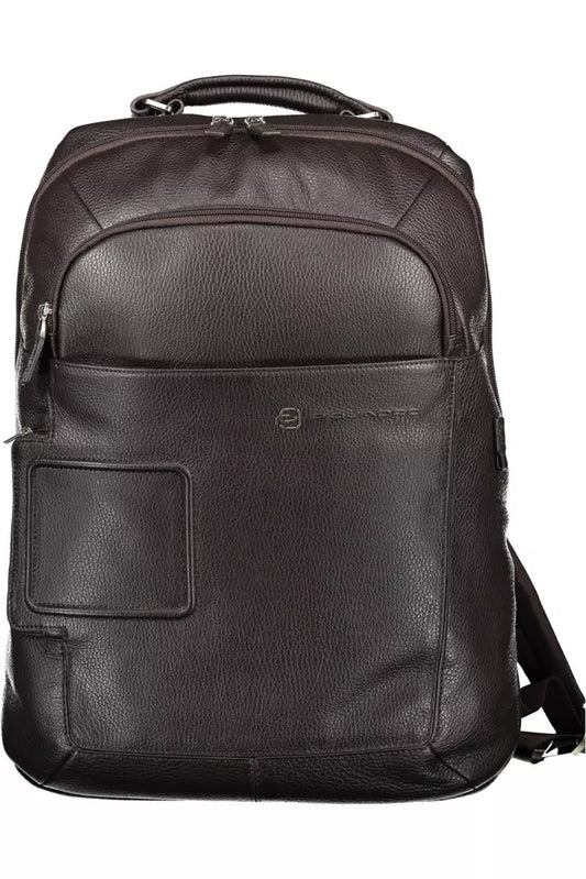 Piquadro Brown Leather Backpack for Men