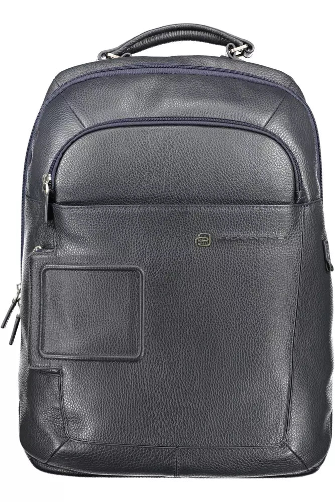 Piquadro Blue Leather Backpack for Men