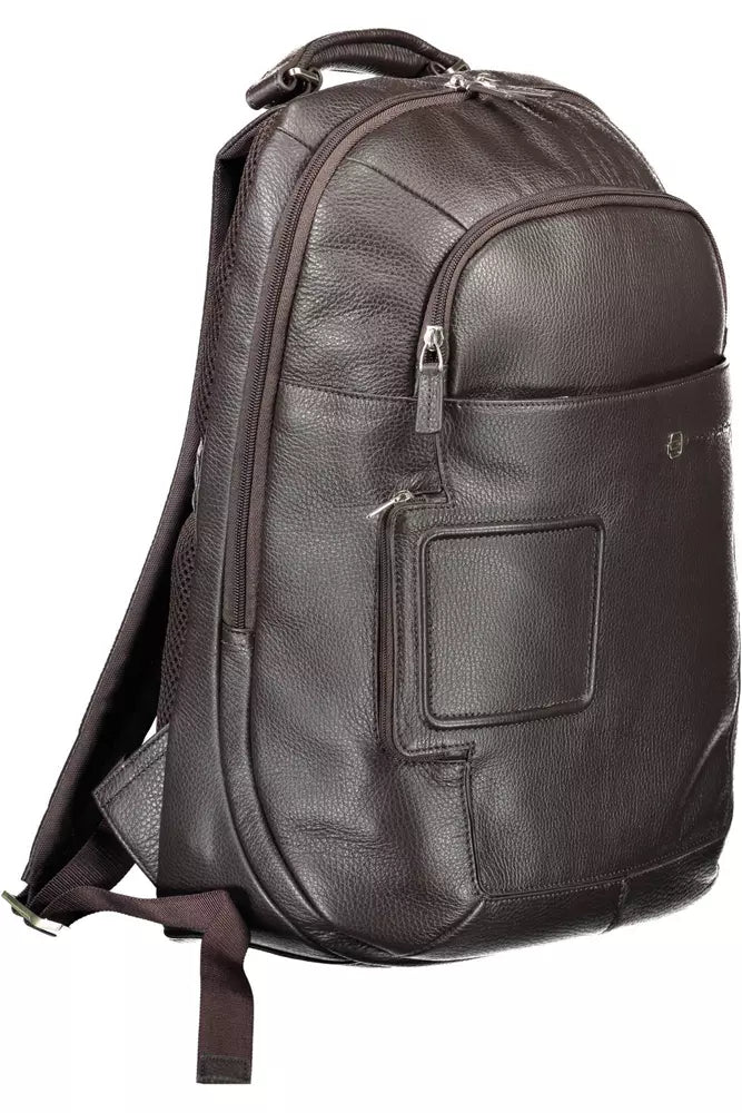 Piquadro Brown Leather Backpack for Men