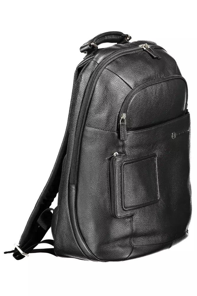 Piquadro Black Leather Backpack for Men