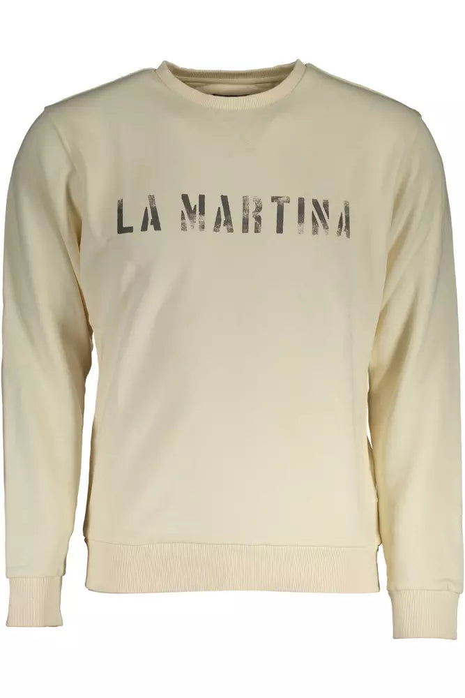 La Martina White Cotton Sweater for Men