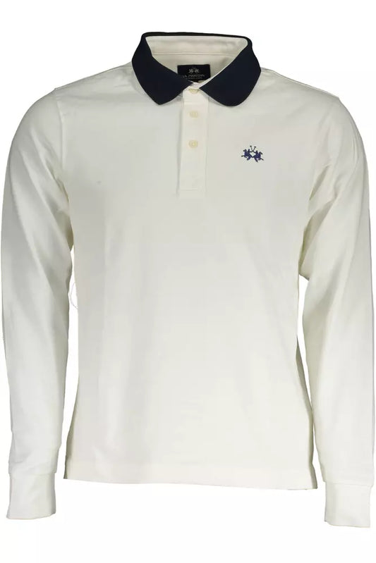 La Martina White Cotton Polo Shirt for Men