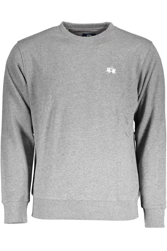 La Martina Grey Cotton Sweater for Men