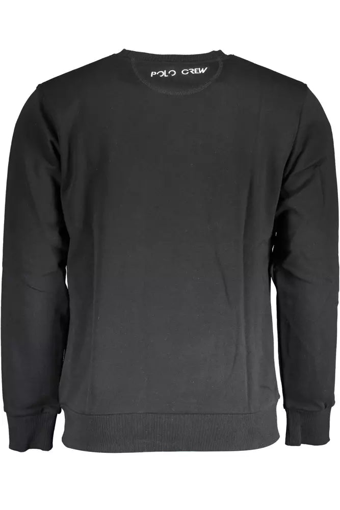 La Martina Black Cotton Sweater for Men