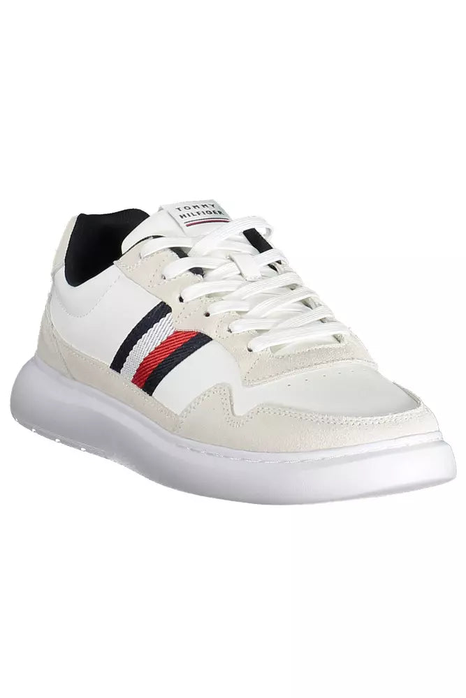 Tommy Hilfiger White Leather Men's Sneakers