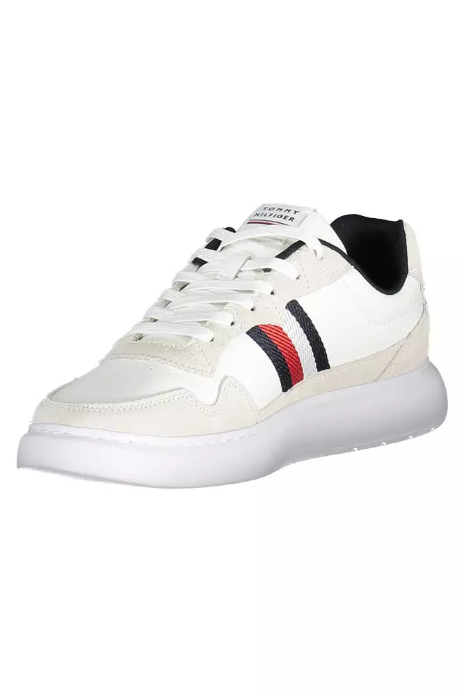 Tommy Hilfiger White Leather Men's Sneakers