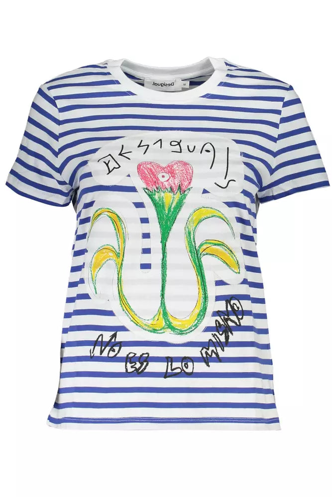 Desigual blue cotton T-shirt for women