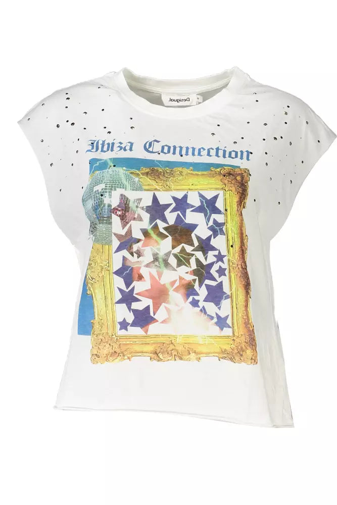 Desigual White Cotton T-Shirt for Women