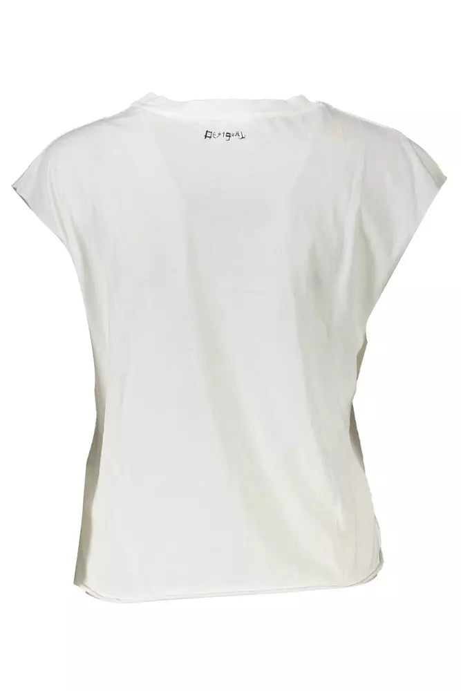 Desigual White Cotton T-Shirt for Women