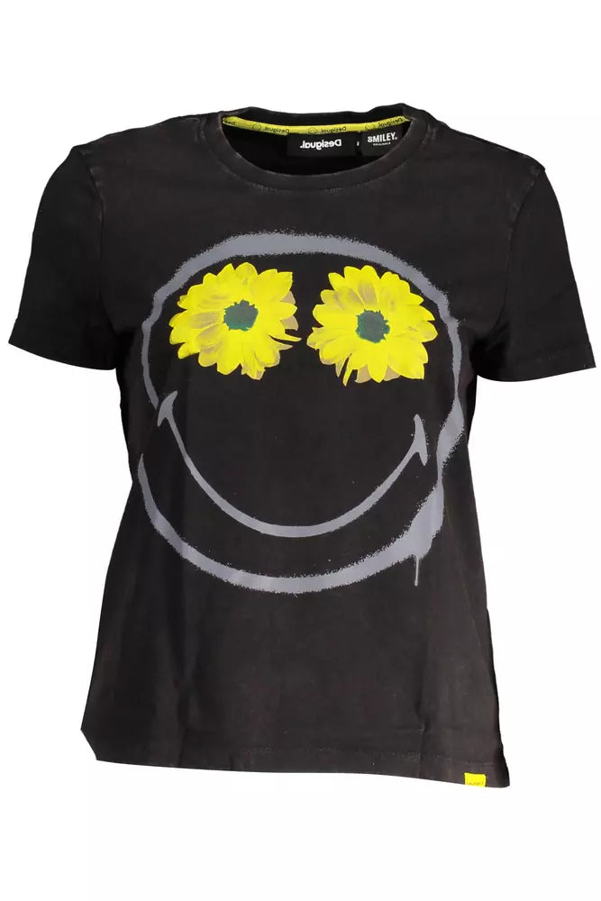 Desigual Black Cotton T-Shirt for Women