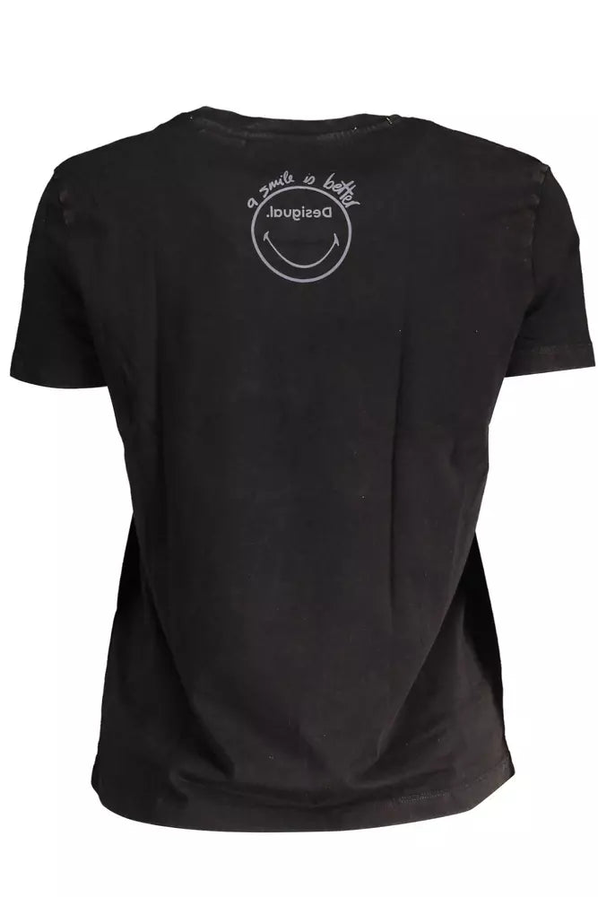 Desigual Black Cotton T-Shirt for Women