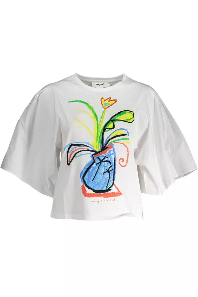 Desigual White Cotton T-Shirt for Women