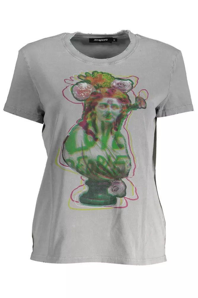 Desigual Gray Cotton Top for Women