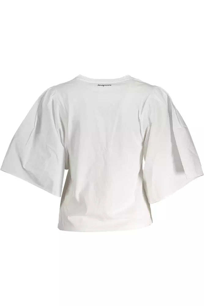 Desigual White Cotton T-Shirt for Women