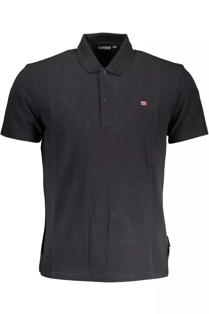 Napapijri Black Cotton Polo Shirt for Men