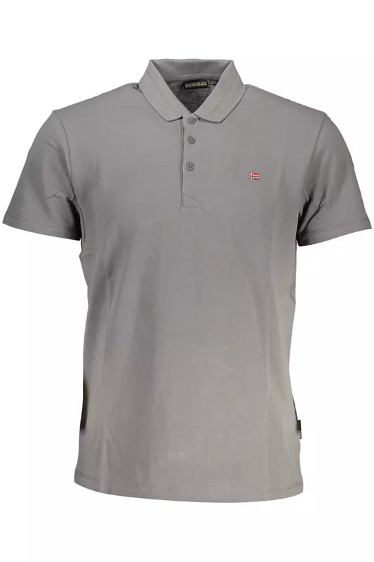 Napapijri Grey Cotton Polo Shirt for Men