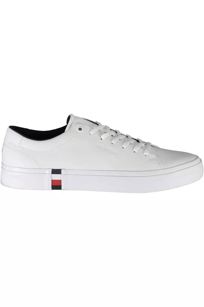 Tommy Hilfiger White Leather Men's Sneakers