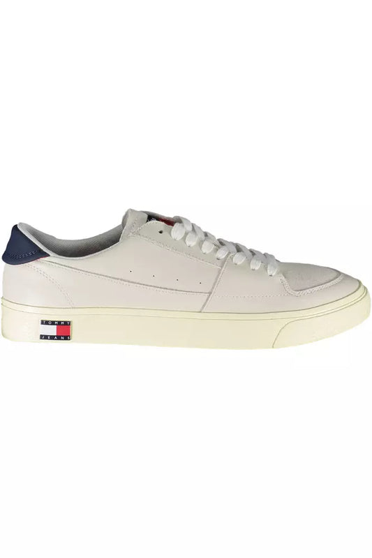 Tommy Hilfiger White Leather Men's Sneakers