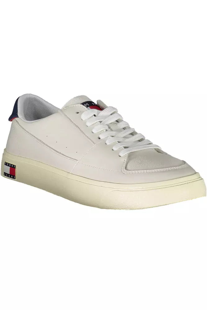 Tommy Hilfiger White Leather Men's Sneakers