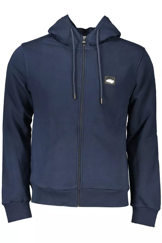 Cavalli Class Blauer Baumwollpullover für Männer