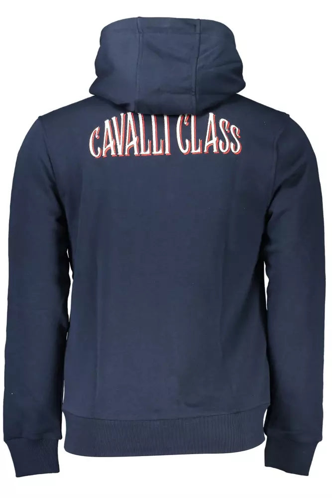 Cavalli Class Blauer Baumwollpullover für Männer