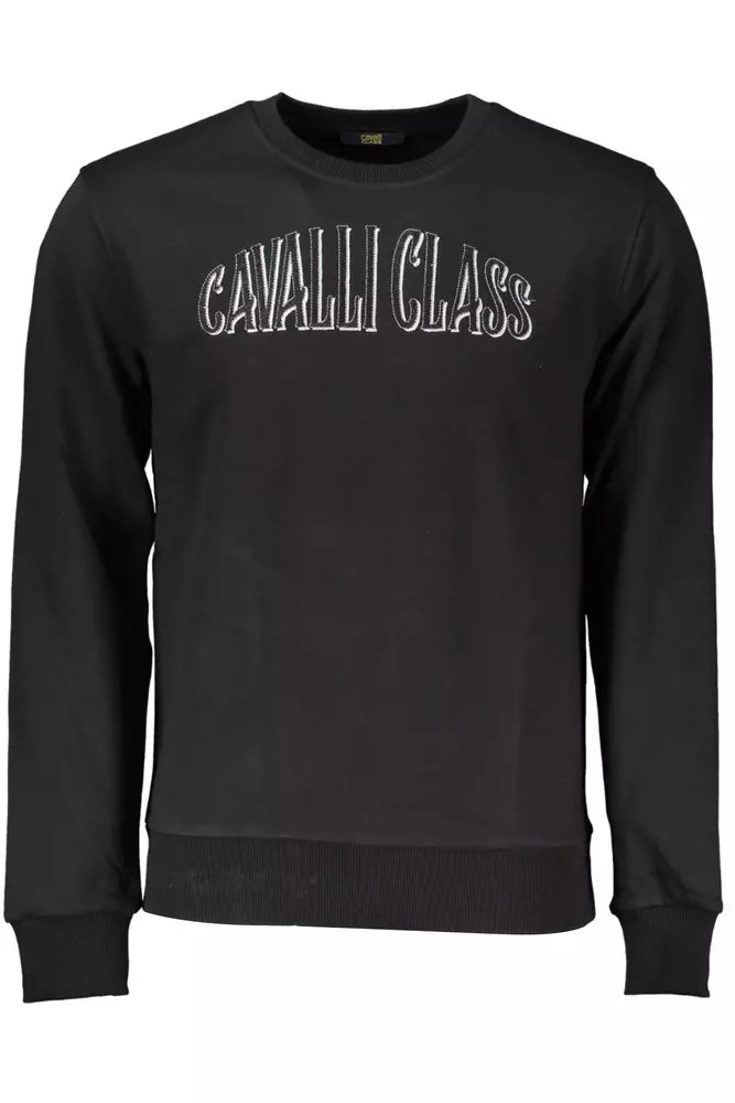 Cavalli Class Black Cotton Sweater for Men