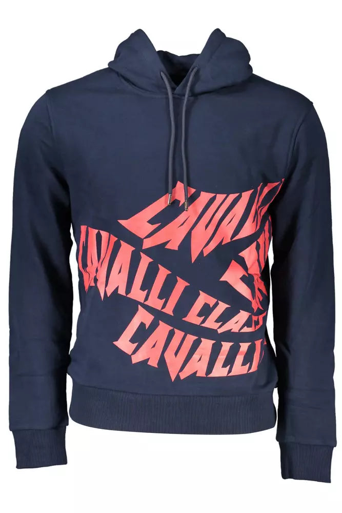 Cavalli Class Blauer Baumwollpullover für Männer