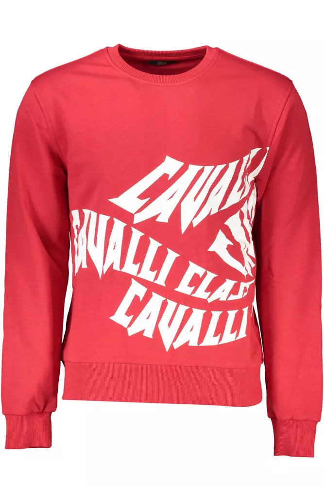 Cavalli Class Red Cotton Sweater for Men