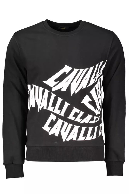 Cavalli Class Black Cotton Sweater for Men