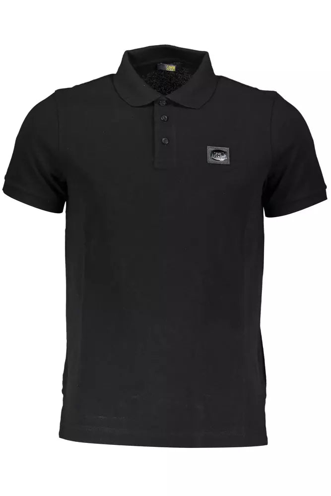 Cavalli Class Black Cotton Polo Shirt for Men