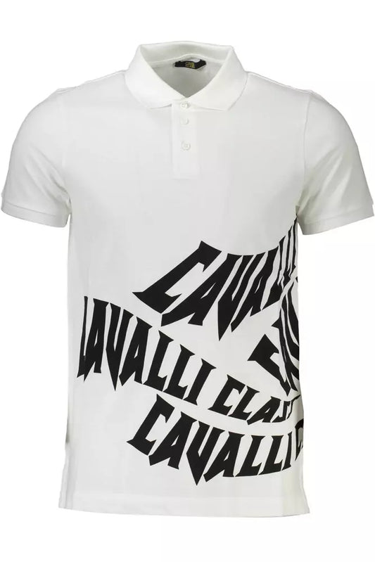 Cavalli Class White Cotton Polo for Men