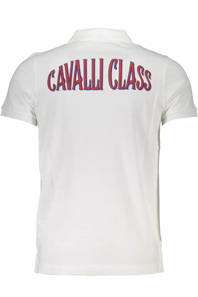 Cavalli Class White Cotton Polo Shirt for Men