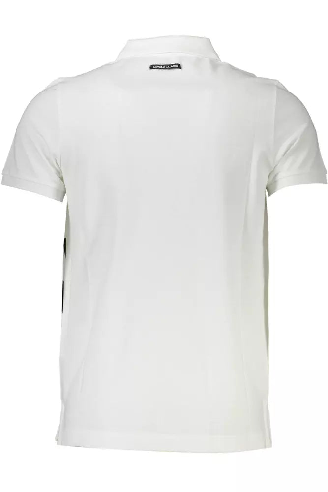 Cavalli Class White Cotton Polo for Men