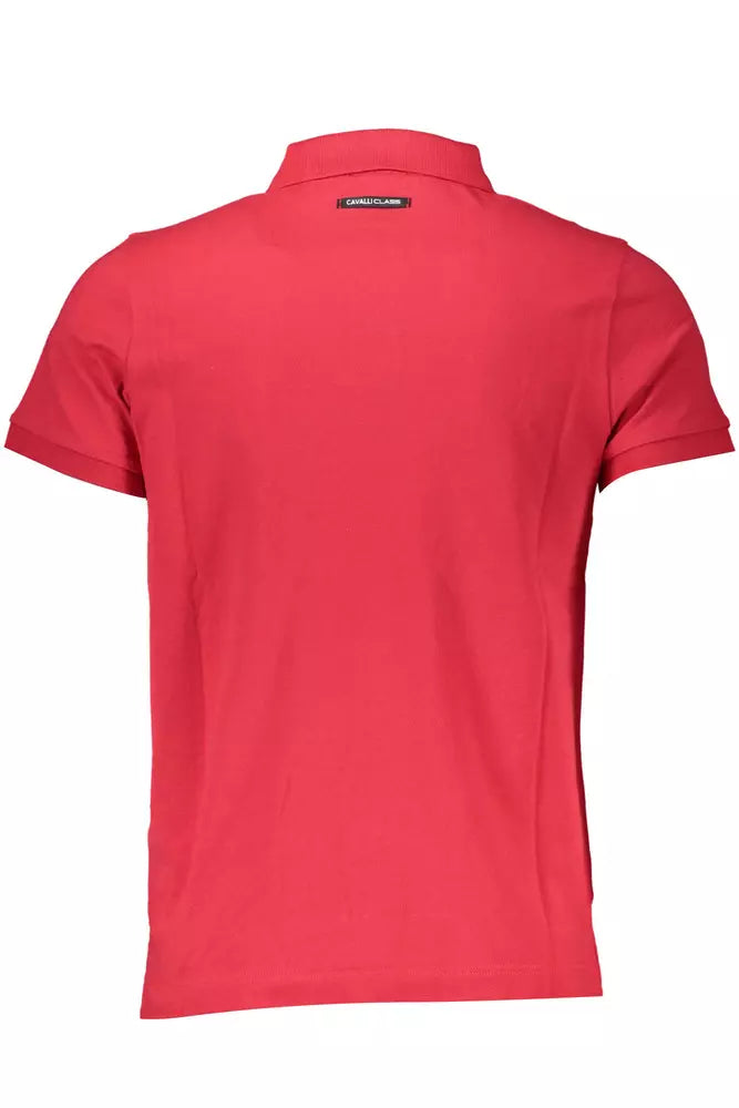 Cavalli Class Red Cotton Polo Shirt for Men