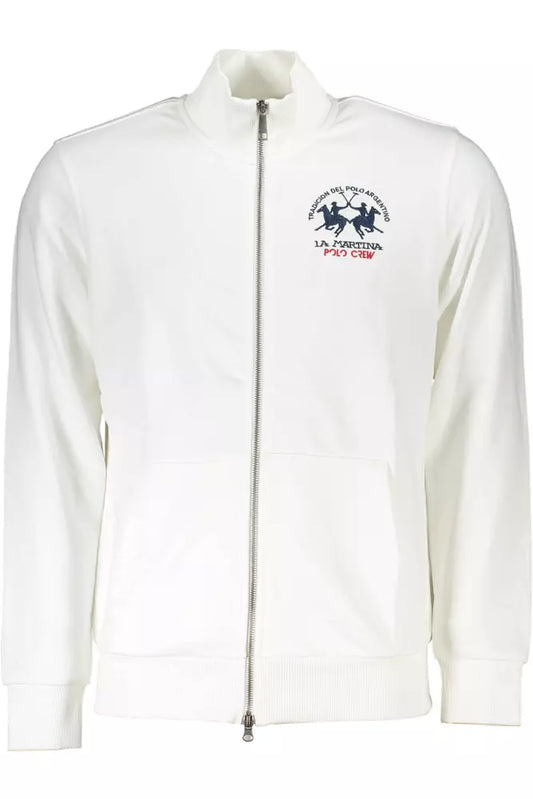 La Martina White Cotton Sweater for Men