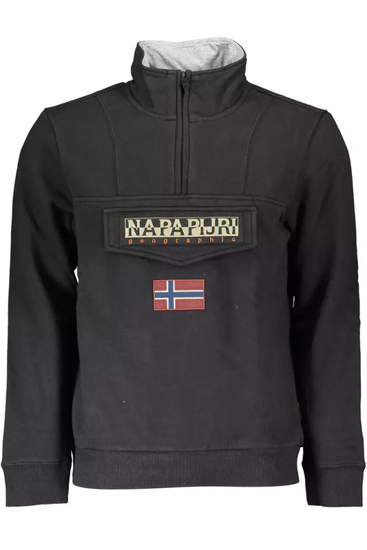 Napapijri Schwarzer Baumwollpullover für Männer