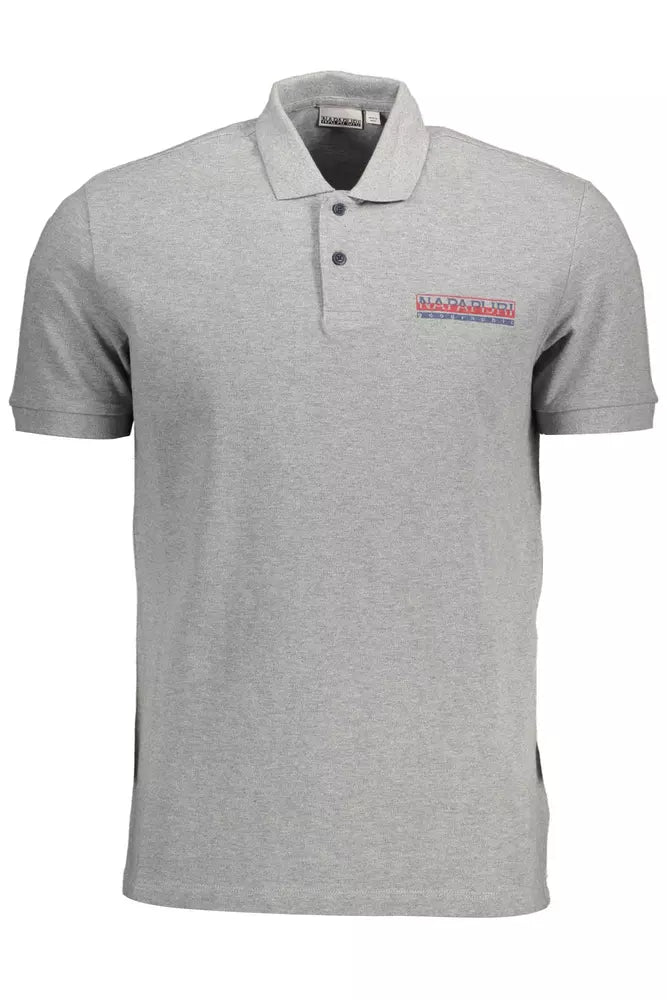 Napapijri Grey Cotton Polo Shirt for Men