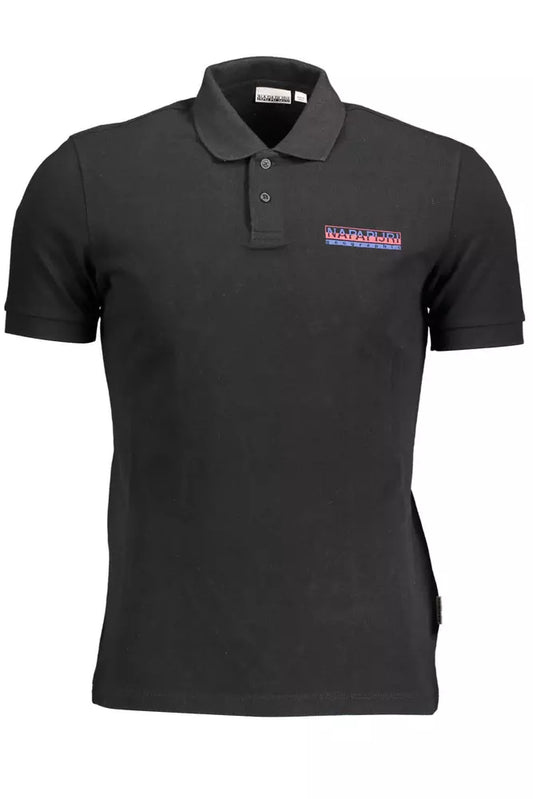 Napapijri Black Cotton Polo Shirt for Men